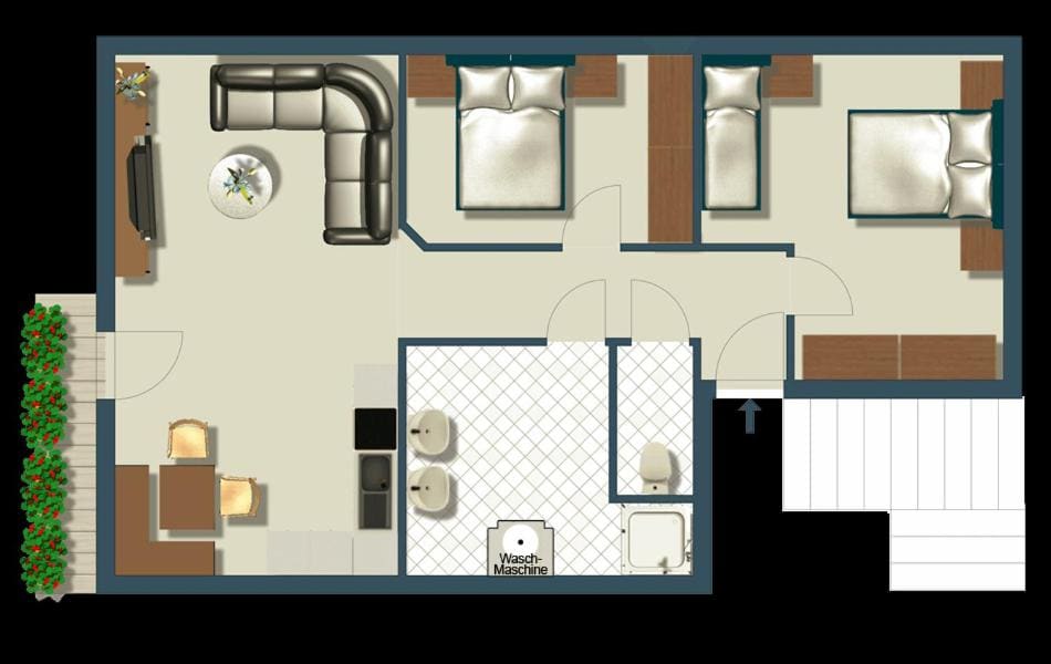 Comfort Two-Bedroom Apartment with Balcony room - Image 3