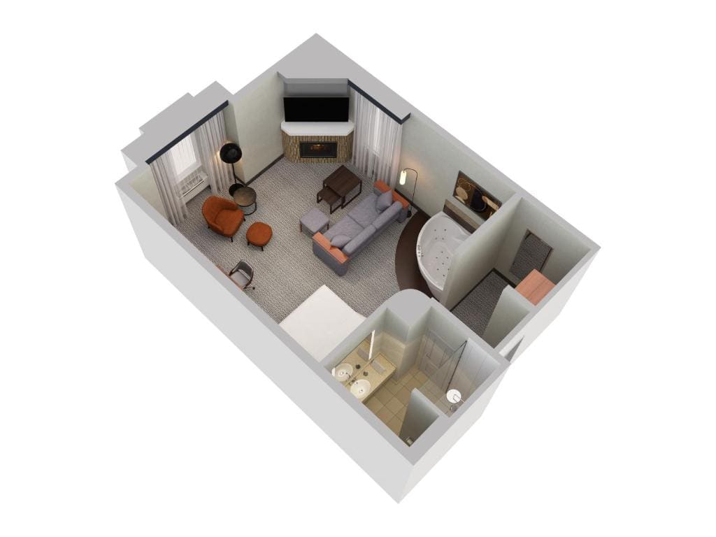 King Suite with Fireplace, Sofa Bed and Specialty Bathtub room - Image 3