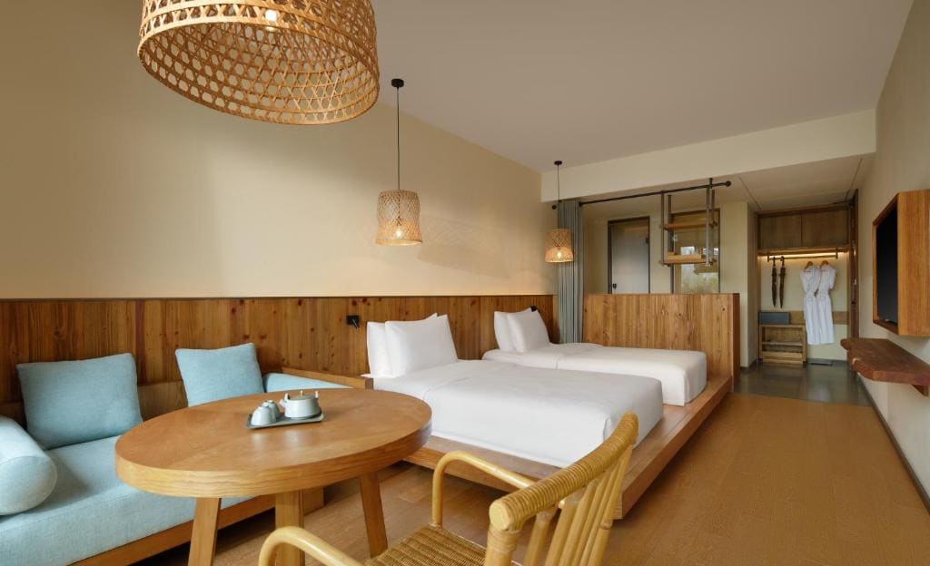 Twin Room with Tatami Bed and Partial River View room - Image 1