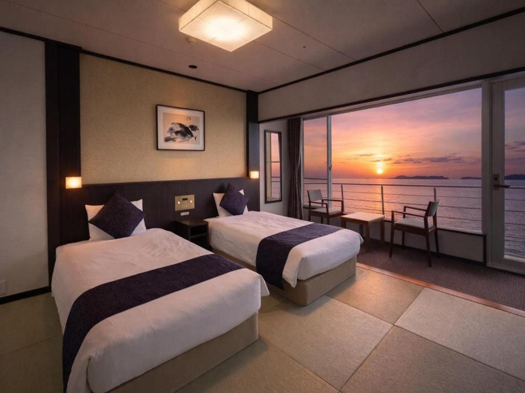 Japanese-style Twin Room - Ocean View with Toilet room - Image 2