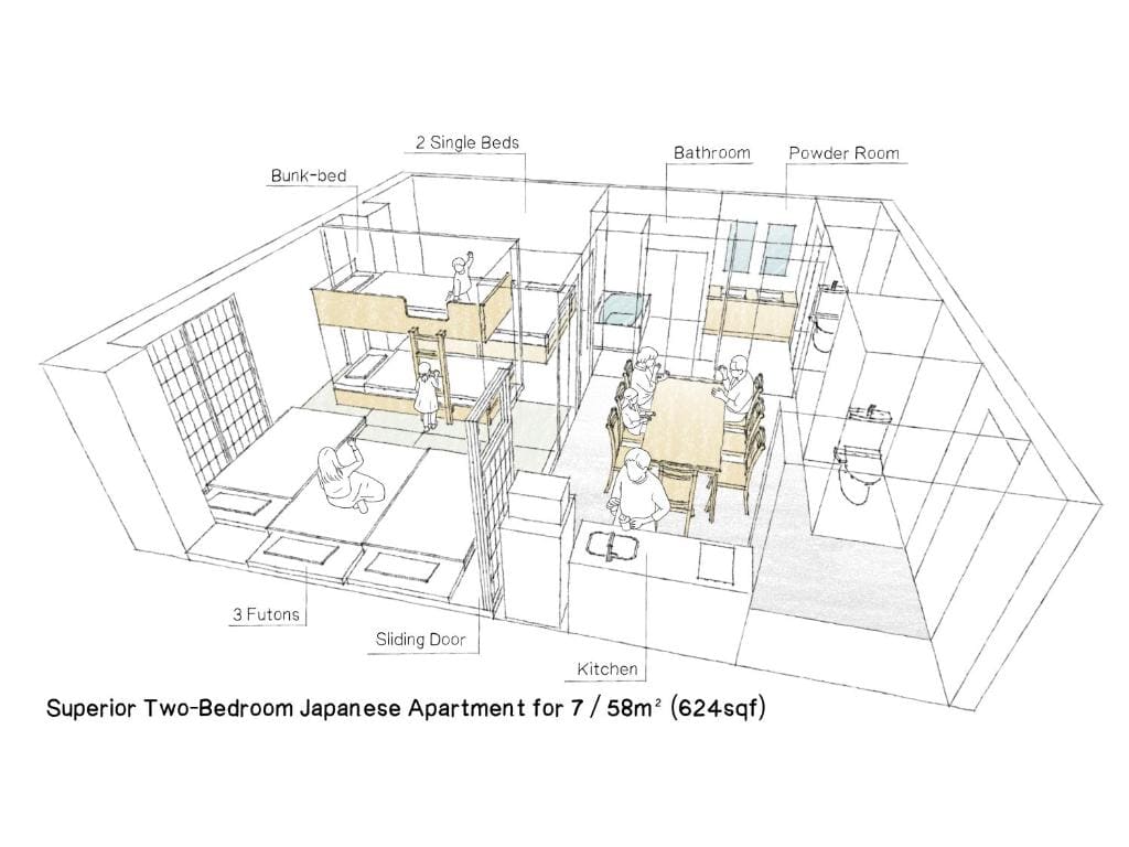 Superior Two-Bedroom Japanese Apartment For 7 room - Image 3