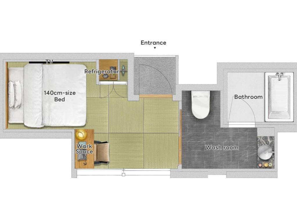 Japanese-Style Corner Twin Room with Skytree View and Partially Open-Air Bath room - Image 3