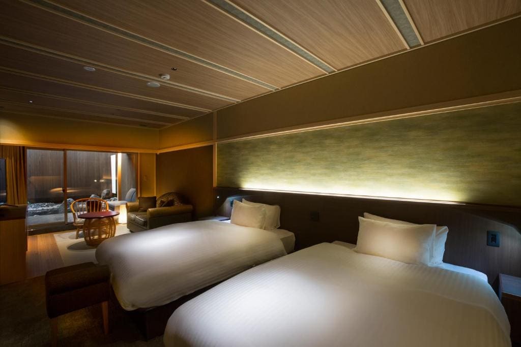Twin Room with open-air bath & terrace TYPE B - Non-Smoking (Lower ground floor) room - Image 3
