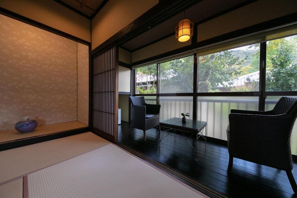 Deluxe Room with Bed Room with large Open-Air Bath and Indoor Bath room - Image 2