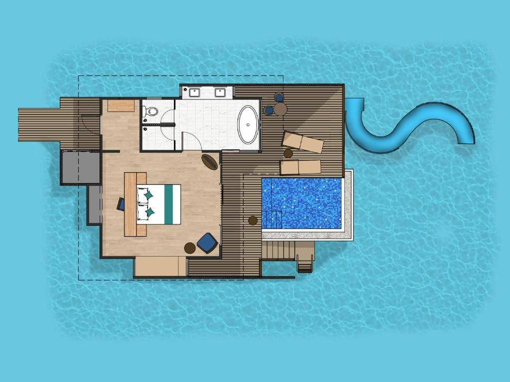 Ocean Villa with Pool + Slide - - Free shared seaplane for 2 guests, minimum 7-night stay room - Image 2
