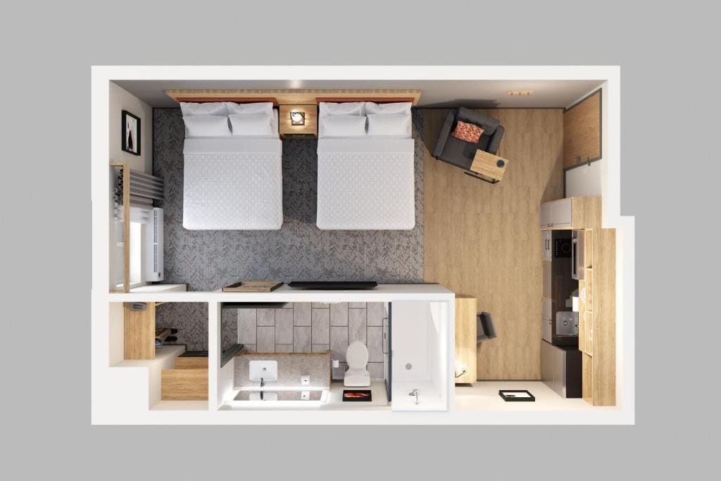 Studio Queen Suite with Two Queen Beds room - Image 3