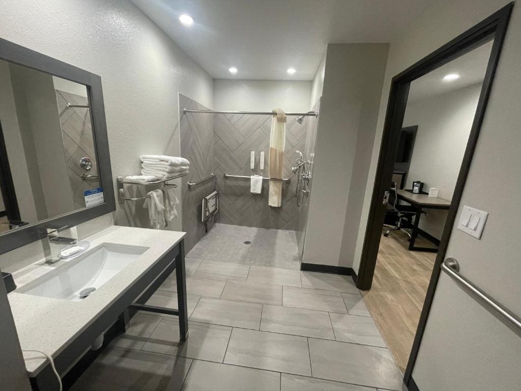 Queen Room with Roll-In Shower - Disability Access/Non Smoking/Interior Corridor room - Image 3
