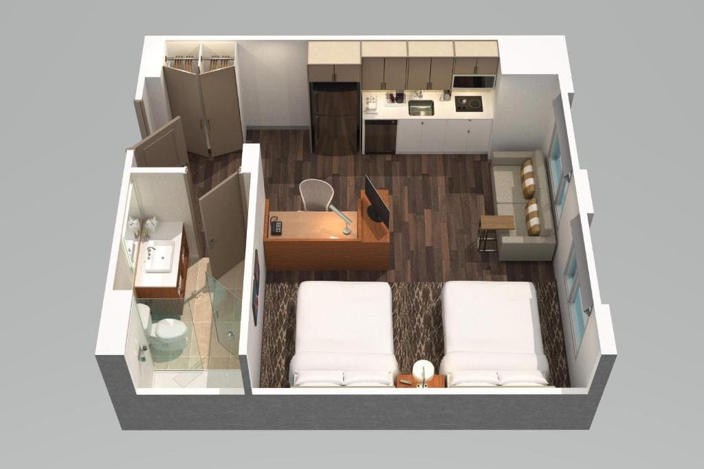 Studio Queen Room - Mobility Accessible with Roll-In Shower room - Image 3