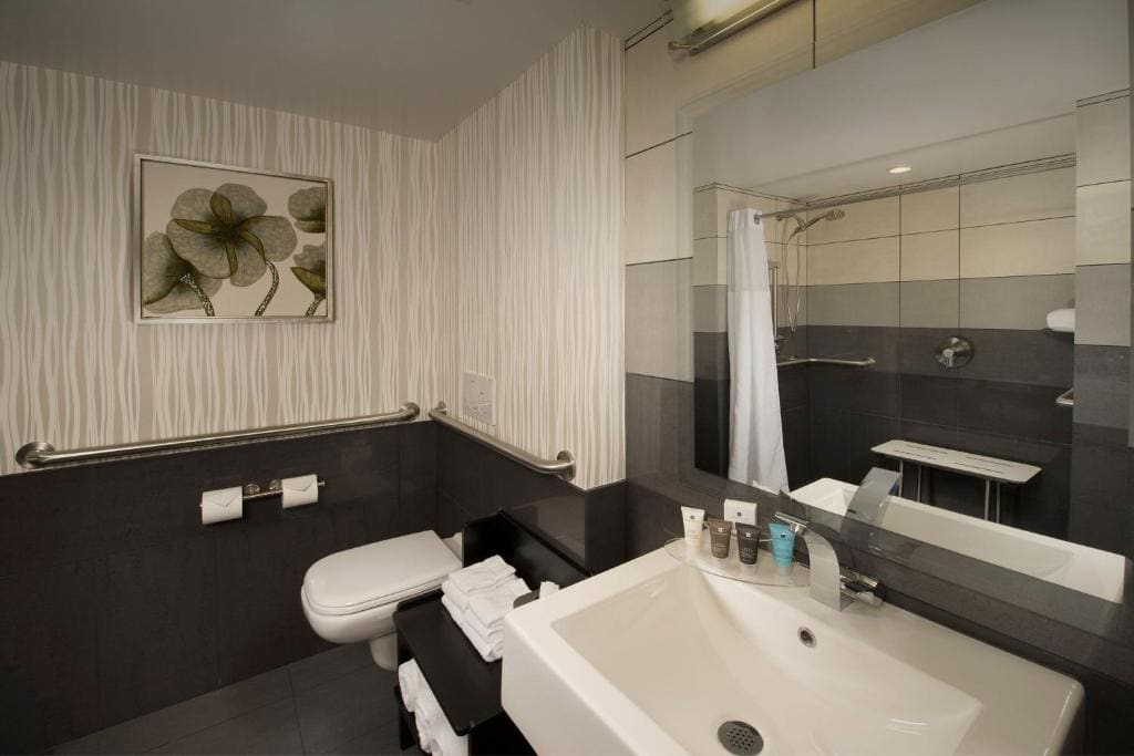 King Room with Transfer Shower and Roll-In Shower - Mobility Access/Hearing Accessible room - Image 3