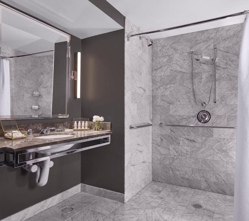 Queen Room with Two Queen Beds and Mobility Accessible Roll-In Shower room - Image 1