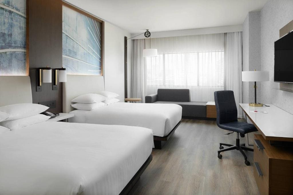 Queen Room with Two Queen Beds and Roll-in Shower - Mobility and Hearing Accessible room - Image 1