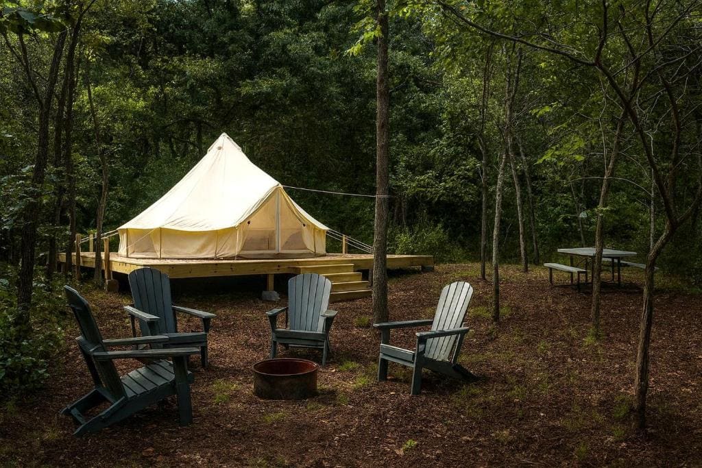 Luminous Glamping Bell Tent Retreat Missouri - Main view