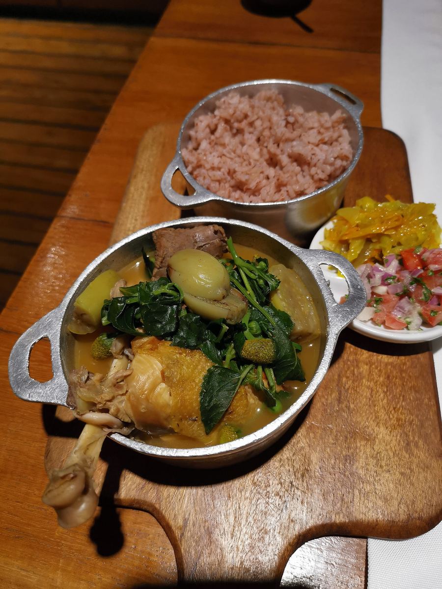 Romazava, the national meat stew flavored with anamalaho leaves.