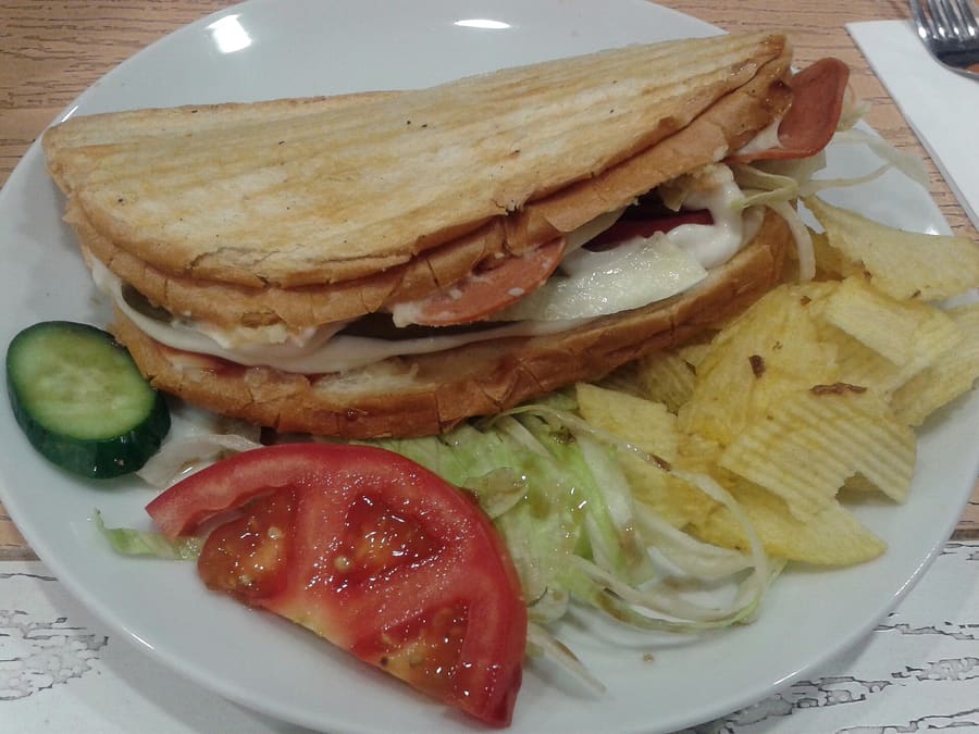 Ayvalık Tostu served hot on thick toasted bread.