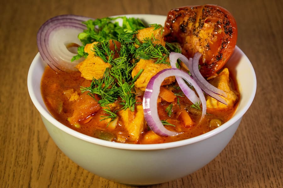 Lagman noodles are handmade daily at local eateries across Bishkek.