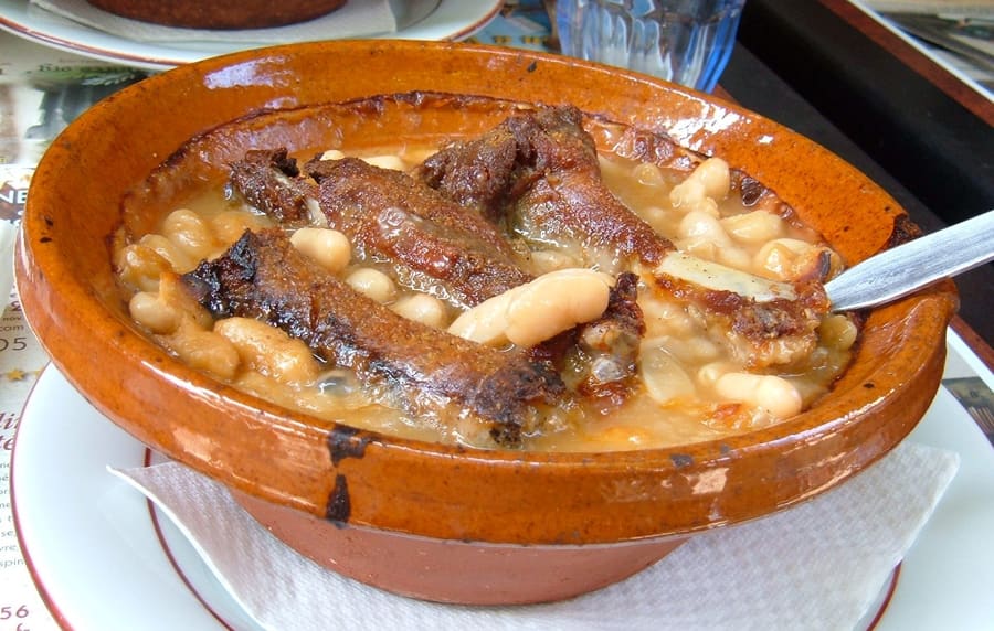 Traditional Cassoulet baked in a terracotta cassole.