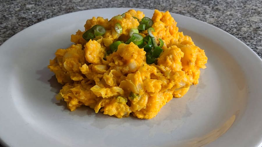 Mote pillo and slow-roasted hornado served with potato cakes.