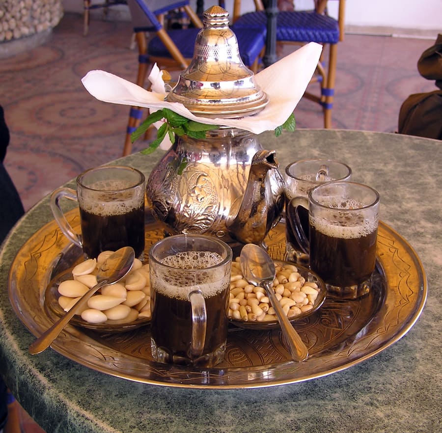 Sweet black tea steeped with habek mint over open embers.