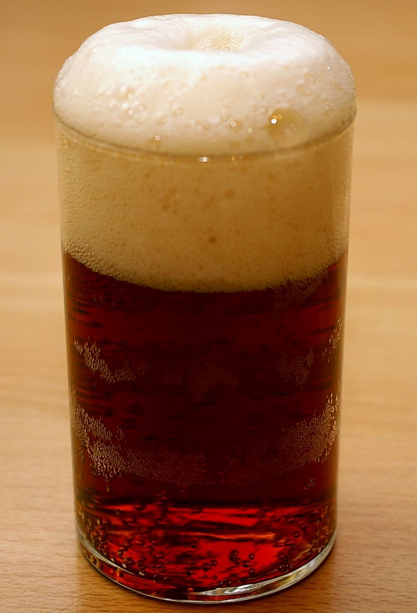 Freshly poured Altbier at a traditional Düsseldorf house brewery.