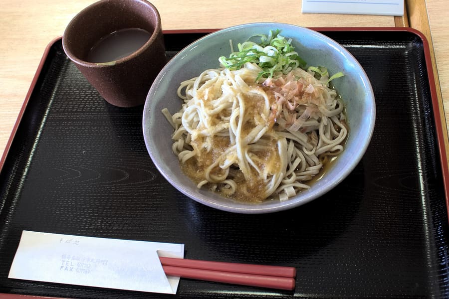 Echizen Oroshi Soba served with cold broth and grated daikon radish