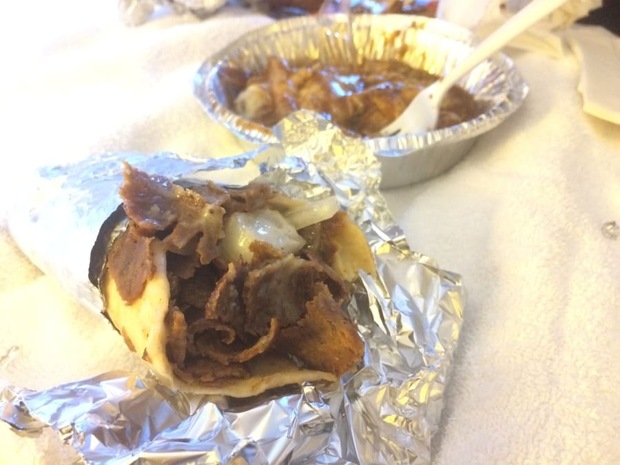 A classic Halifax donair with sweet garlic sauce.
