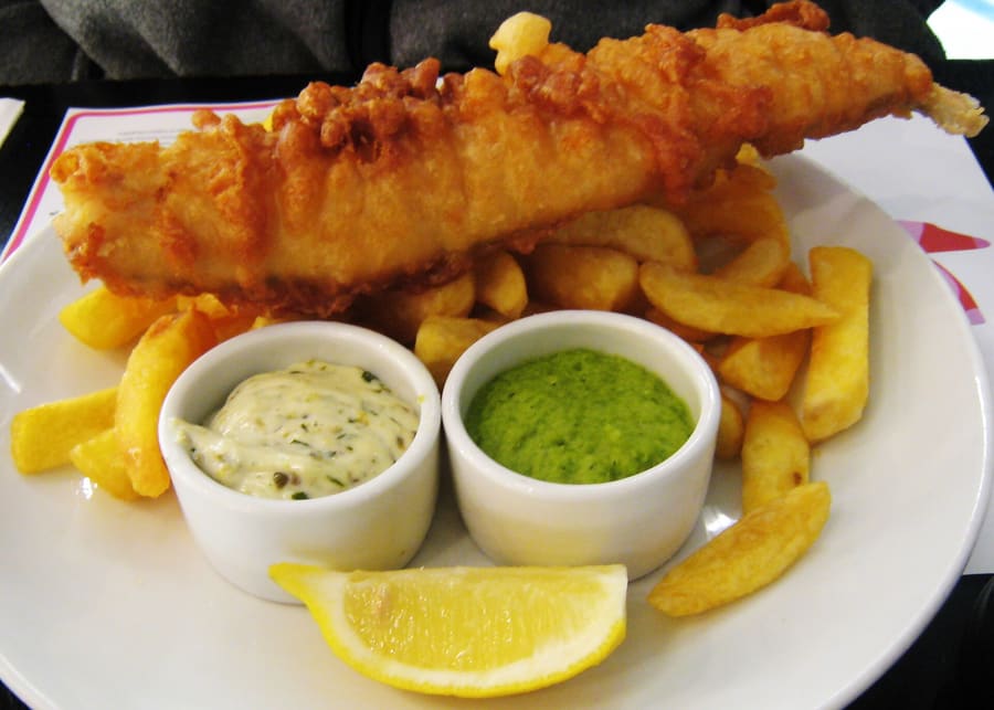 Freshly fried Baltic flounder served with traditional cabbage salad.