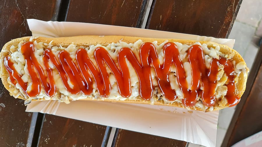 Zapiekanka served fresh at Plac Nowy in Kazimierz.