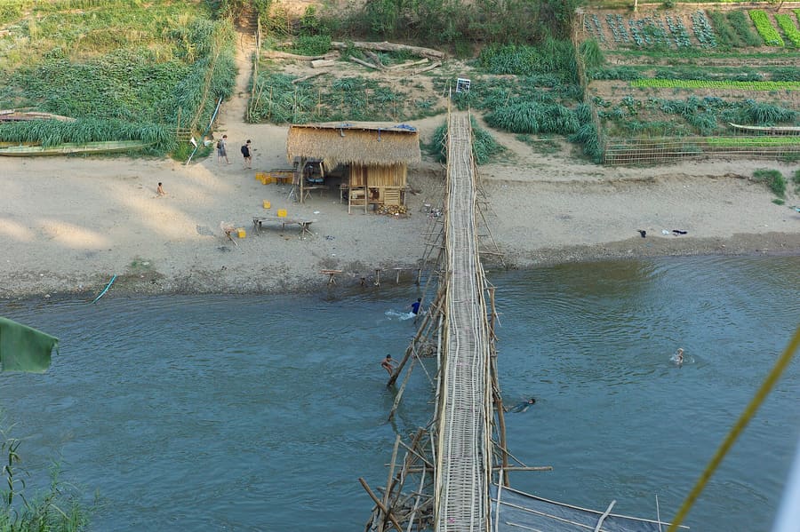 Nam Khan Bamboo Bridge