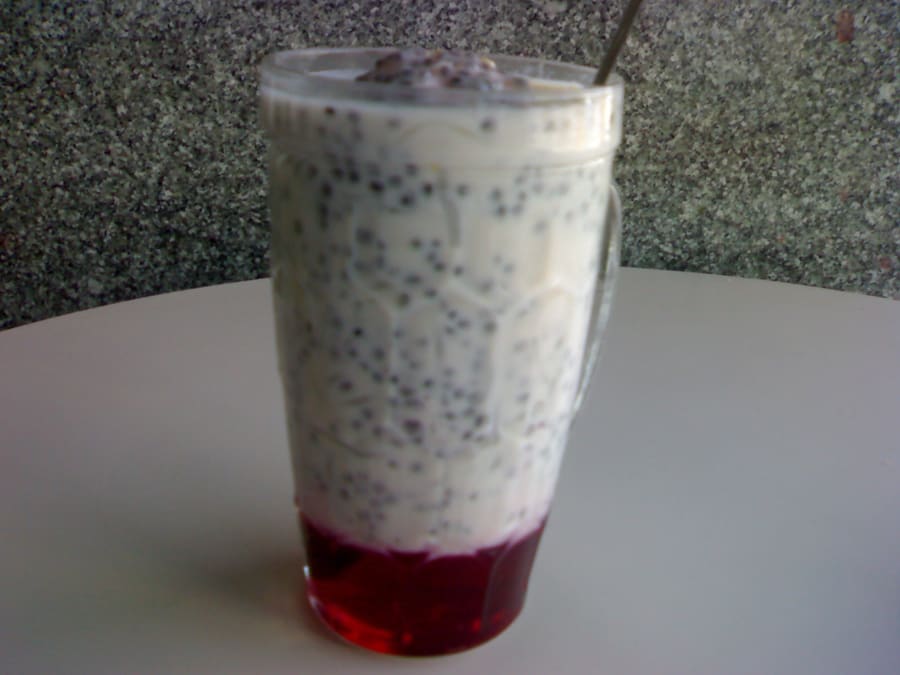 Famous Famous Jigarthanda stall serving chilled almond resin drinks on East Marret Street.