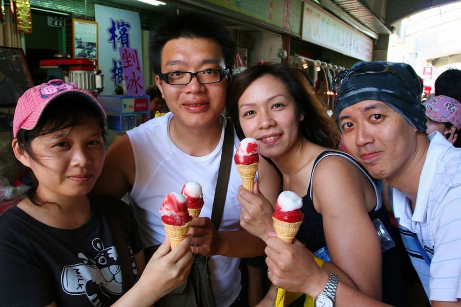 Magong's signature prickly pear cactus ice is sold across the central market district.