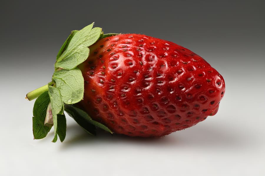 Freshly harvested strawberries served with whipped cream at a roadside garden cafe.