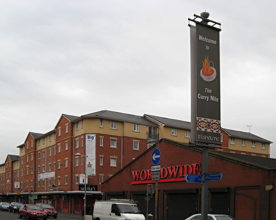 Wilmslow Road in Rusholme forms the core of the Curry Mile.