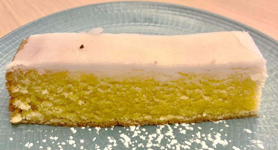 Gâteau nantais, spiced with dark rum and capped with sugar glaze.