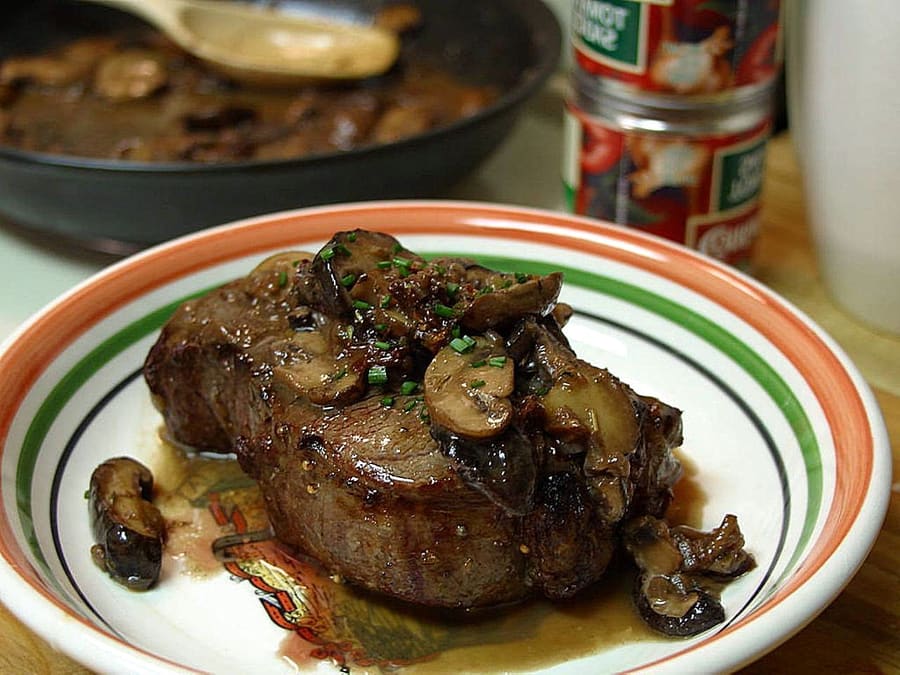 Dry-aged steak served at traditional Omaha chop houses.