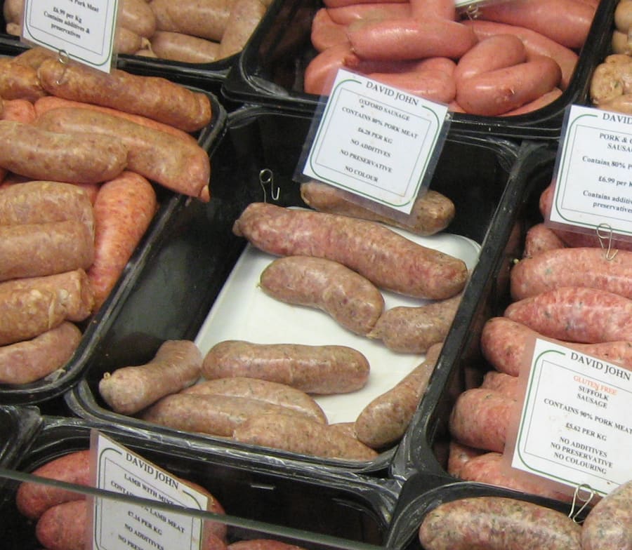 Traditional sausage fare served in historic local pubs across the city.