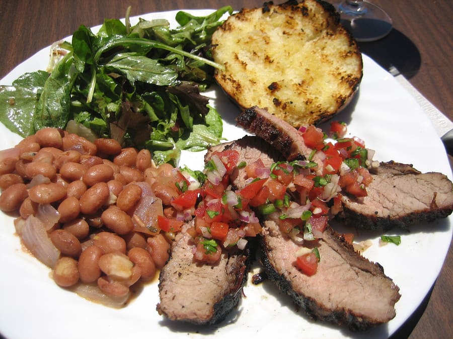 Santa Maria-style tri-tip grilled over native red oak.