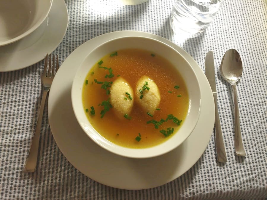 Styrian salads served with local pumpkin seed oil.