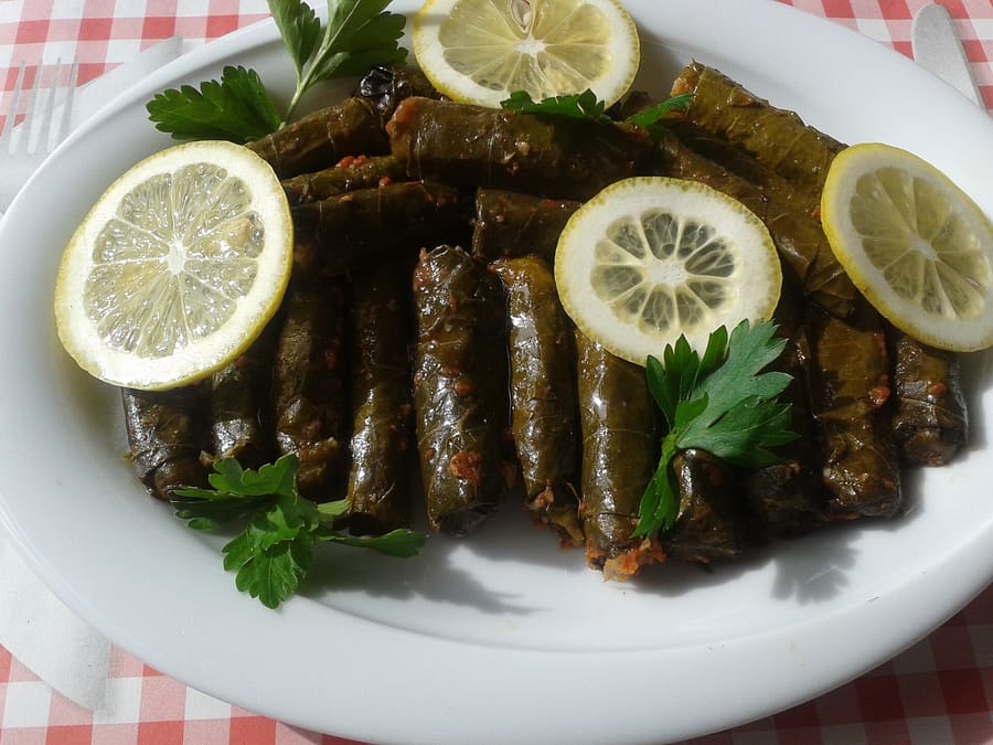 Local Transylvanian trout served with garlic sauce and polenta.