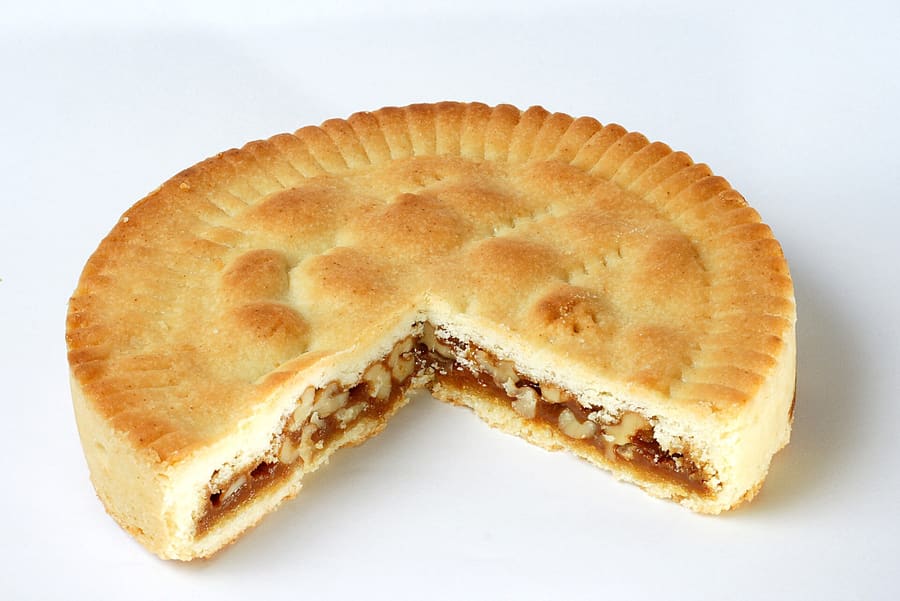 Engadiner Nusstorte, a caramelized walnut pie native to the valley.