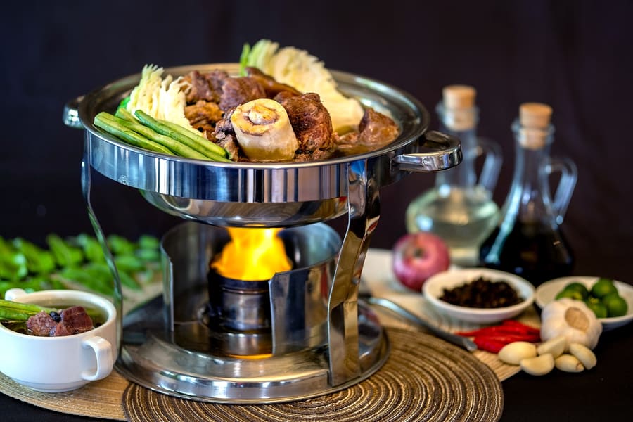 Bulalo served hot with bone marrow at a local Tagaytay eatery.