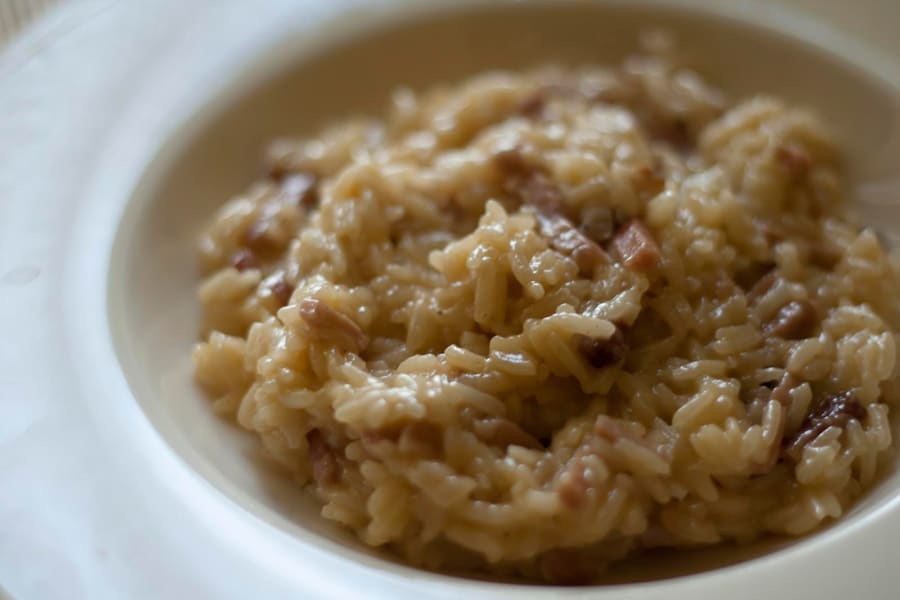 Risotto cooked with local Amarone della Valpolicella wine.
