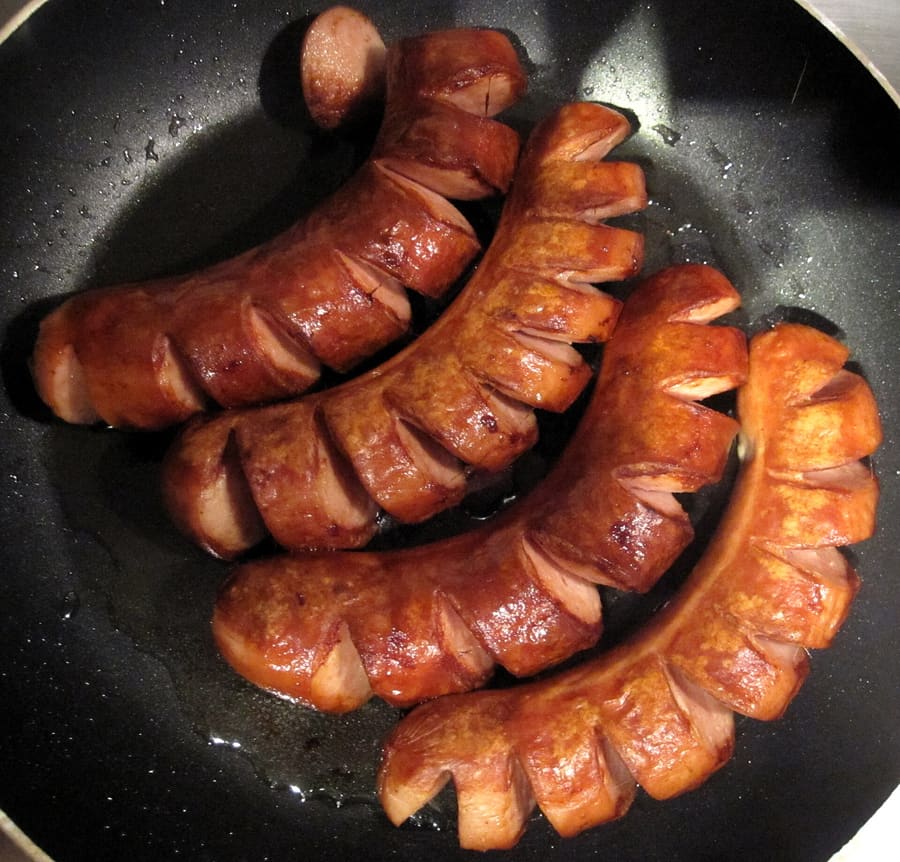 The official VW Currywurst served with house-made spiced ketchup.